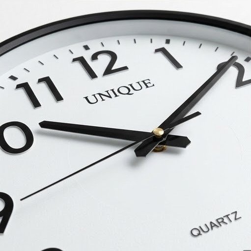 UNIQUE Classic Black & White Wall Clock - Large Numbers